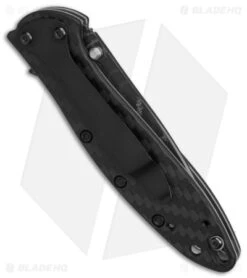 Kershaw Leek Assisted Opening Knife CF (3.4" Damascus) 4 Kershaw Leek Assisted Opening Knife CF (3.4" Damascus) -Benchmade Store Kershaw Leek AO CF Damascus BHQ 165799 td side