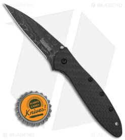 Kershaw Leek Assisted Opening Knife CF (3.4" Damascus) 5 Kershaw Leek Assisted Opening Knife CF (3.4" Damascus) -Benchmade Store Kershaw Leek AO CF Damascus BHQ 165799 td size
