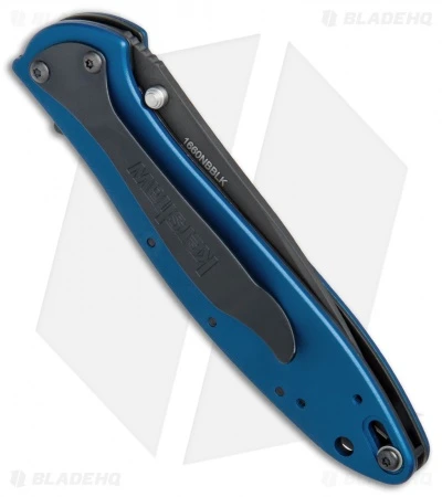 Kershaw Leek Assisted Opening Knife Blue (3" Black) 1660NBBLK Kershaw Leek Assisted Opening Knife Blue (3" Black) 1660NBBLK -Benchmade Store Kershaw Leek Blue black BHQ 77341 er side