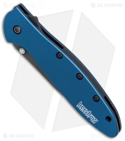 Kershaw Leek Assisted Opening Knife Blue (3" Black) 1660NBBLK Kershaw Leek Assisted Opening Knife Blue (3" Black) 1660NBBLK -Benchmade Store Kershaw Leek Blue black BHQ 77341 er spine