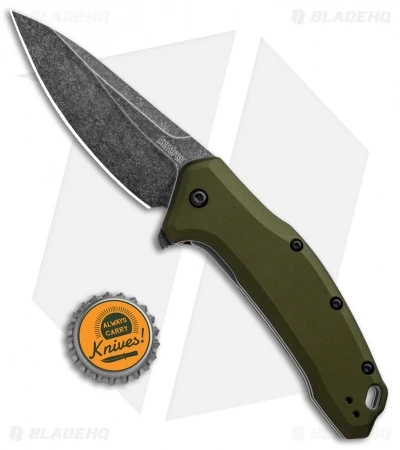 Kershaw Link Drop Point Knife OD Green Aluminum (3.25" BlackWash) Kershaw Link Drop Point Knife OD Green Aluminum (3.25" BlackWash) -Benchmade Store Kershaw Link DP OD Green Aluminum BlackWash 1776OLBW BHQ 92312 jr bottlecap