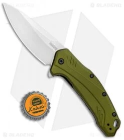 Kershaw Link 20CV Drop Point Knife Olive Al (3.25" Stonewash) 1776OLSW 5 Kershaw Link 20CV Drop Point Knife Olive Al (3.25" Stonewash) 1776OLSW -Benchmade Store Kershaw Link DP Olive Aluminum SW 1776OLSW BHQ 105987 jr bottlecap 2