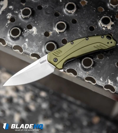 Kershaw Link 20CV Drop Point Knife Olive Al (3.25" Stonewash) 1776OLSW Kershaw Link 20CV Drop Point Knife Olive Al (3.25" Stonewash) 1776OLSW -Benchmade Store Kershaw Link Drop Point Knife Olive Aluminum Stonewash 20CV 1776OLSW BHQ 105987 kp step web