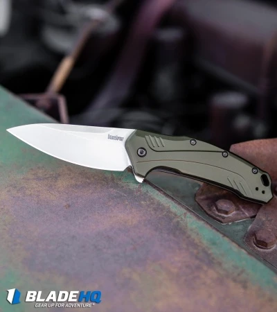 Kershaw Link 20CV Drop Point Knife Olive Al (3.25" Stonewash) 1776OLSW Kershaw Link 20CV Drop Point Knife Olive Al (3.25" Stonewash) 1776OLSW -Benchmade Store Kershaw Link Drop Point Knife Olive Aluminum Stonewash 20CV 1776OLSW BHQ 105987 kp truck web