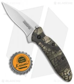 Kershaw Scallion Flipper Knife Tree Camo Aluminum (2.25" Satin) 1620C -Benchmade Store Kershaw Scallion Assisted Opening Tree Camo BB 1620C BHQ 0377 jr bottlecap