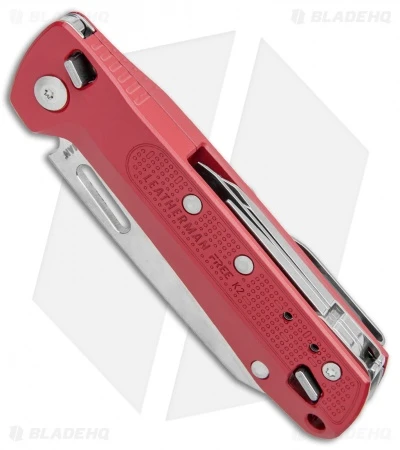 Leatherman Free K2 Multi-Purpose 7-in-1 Folding Knife Crimson (3.3" Satin) Leatherman Free K2 Multi-Purpose 7-in-1 Folding Knife Crimson (3.3" Satin) -Benchmade Store Leatherman Free K2 Multi Purpose 7 in 1 Crimson Satin 832889 BHQ 112283 jr spine