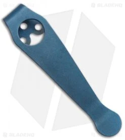 Lynch Northwest Short Titanium Spyderco Pocket Clip (Ice Blue Ano) NW