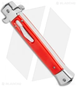 Mago 11" Italian Stiletto OTF Automatic Knife Red/Polished (Satin Bayonet) 3 Mago 11" Italian Stiletto OTF Automatic Knife Red/Polished (Satin Bayonet) -Benchmade Store Mago 11in Red Bayo Italian Stiletto OTF Auto Satin Silver Boster GX 36174 jr spine