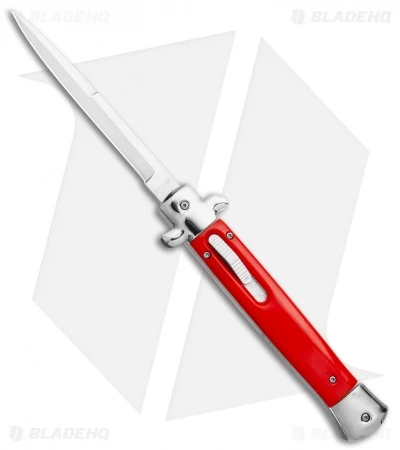 Mago 11" Italian Stiletto OTF Automatic Knife Red/Polished (Satin Bayonet) Mago 11" Italian Stiletto OTF Automatic Knife Red/Polished (Satin Bayonet) -Benchmade Store Mago 11in Red Bayo Italian Stiletto OTF Auto Satin Silver Boster GX 36174 jr