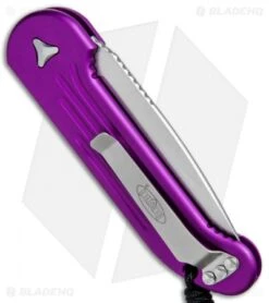 Microtech LUDT Automatic Knife Violet (3.4" Stonewash) 135-10 VI -Benchmade Store Microtech LUDT Auto Violet SW 135 10VI BHQ 72405 jr side