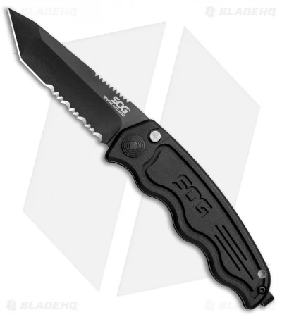 Mini SOG TAC Automatic Knife (Black Tanto Serr) ST-13 Mini SOG TAC Automatic Knife (Black Tanto Serr) ST-13 -Benchmade Store Mini SOG TAC Auto Black Tanto Serr ST 13 BHQ 3164 jr