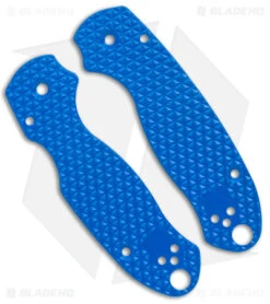 Original GOAT Spyderco Para 3 Replacement Scales - Shark Tooth/Aluminum/Blue
