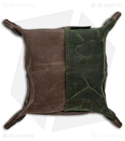 PNW Bushcraft EDC Travel Tray - Brown/OD Green Waxed Canvas -Benchmade Store PNWBushcraft Brown OD Green Waxed Canvas EDC Travel Tray BHQ 176402 jr back