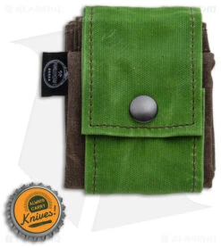 PNW Bushcraft Rugged Waxed Foraging Pouch Hip Bag - Brown OD/Green Canvas -Benchmade Store PNWBushcraft Brown OD Green Waxed Canvas Hip Pouch BHQ 176410 jr bottlecap