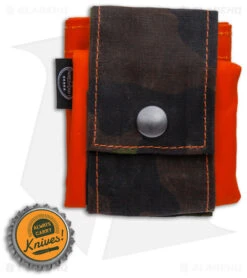 PNW Bushcraft Rugged Waxed Foraging Pouch Hip Bag - Camo/Orange Canvas -Benchmade Store PNWBushcraft Camo Orange Waxed Canvas Hip Pouch BHQ 176412 jr bottlecap