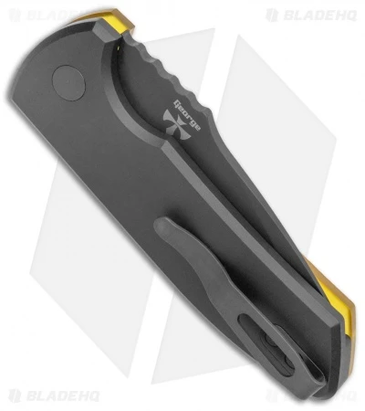 Pro-Tech Les George SBR Automatic Knife Amber Ultem (2.6" Black) Pro-Tech Les George SBR Automatic Knife Amber Ultem (2.6" Black) -Benchmade Store Pro Tech Les George SBR Auto Amber Ultem Black BHQ 137573 jr side