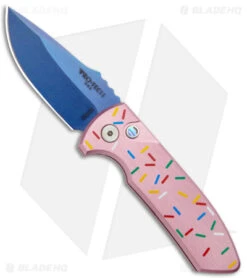 Pro-Tech Les George SBR Dessert Warrior Auto Knife Pink Sprinkle (2.6" Sapphire)