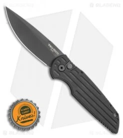 Pro-Tech TR-3 SWAT Tactical Response Automatic Knife W/Grooves (3.5" Black) -Benchmade Store Pro Tech TR 3 SWAT Tactical Response Automatic Knife w Grooves 3.5 Black BHQ 6087 LS Bottlecap