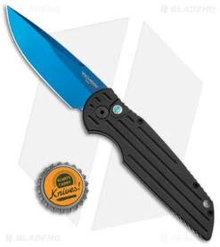 Pro-Tech TR-3 Tactical Response 3 Automatic Knife Black Aluminum (3.5" Sapphire) -Benchmade Store Pro Tech TR 3 Tactical Response 3 Auto Black Aluminum Sapphire BHQ 135773 jr bottlecap