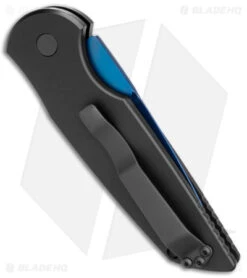 Pro-Tech TR-3 Tactical Response 3 Automatic Knife Black Aluminum (3.5" Sapphire) -Benchmade Store Pro Tech TR 3 Tactical Response 3 Auto Black Aluminum Sapphire BHQ 135773 jr side