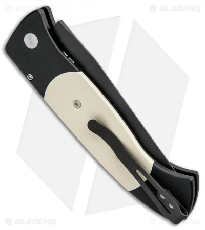 Pro-Tech Brend 3 Medium Tuxedo Automatic Knife Ivory Micarta (3.75" Black) 1352 Pro-Tech Brend 3 Medium Tuxedo Automatic Knife Ivory Micarta (3.75" Black) 1352 -Benchmade Store Protech Brend 3 Tuxedo Auto Ivory Micarta Black 1352 BHQ 3752 jr side
