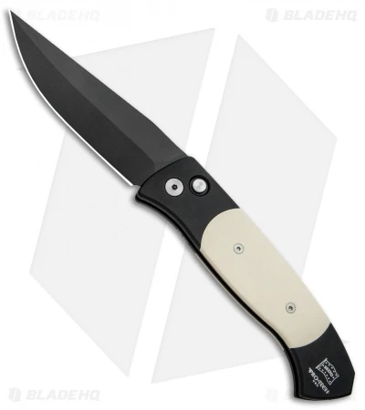 Pro-Tech Brend 3 Medium Tuxedo Automatic Knife Ivory Micarta (3.75" Black) 1352 Pro-Tech Brend 3 Medium Tuxedo Automatic Knife Ivory Micarta (3.75" Black) 1352 -Benchmade Store Protech Brend 3 Tuxedo Auto Ivory Micarta Black 1352 BHQ 3752 jr