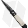 Pro-Tech Custom Godfather Automatic Knife W/ Ivory Micarta (4" Damascus) 951-DM -Benchmade Store Protech Custom Godfather Auto Ivory Micarta Damascus BHQ 4609 jr