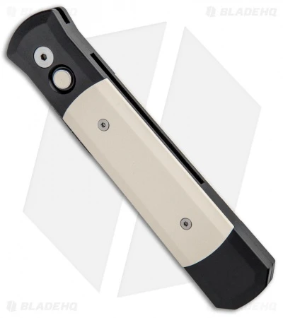 Pro-Tech Custom Godfather Automatic Knife w/ Ivory Micarta (4" Damascus) 951-DM Pro-Tech Custom Godfather Automatic Knife W/ Ivory Micarta (4" Damascus) 951-DM -Benchmade Store Protech Custom Godfather Auto Ivory Micarta Damascus BHQ 4609 jr spine