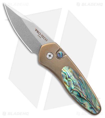 Pro-Tech Sprint Custom Automatic Knife Bronze/ Abalone (1.95" Stonewash) Pro-Tech Sprint Custom Automatic Knife Bronze/ Abalone (1.95" Stonewash) -Benchmade Store Protech Sprint Custom AK Bronze Abalone 1in SW BHQ 181399 td
