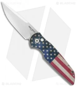 Pro-Tech TR-3 Automatic Knife PK Custom Vintage Flag (3.375" Mirror)