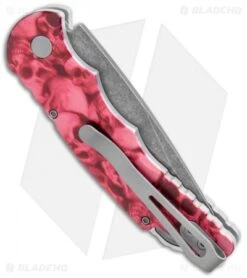 Pro-Tech TR-5 Skull Tactical Response Auto Knife Red Skulls (3.25" Acid SW) 4 Pro-Tech TR-5 Skull Tactical Response Auto Knife Red Skulls (3.25" Acid SW) -Benchmade Store Protech TR 5 Skull Tactical Response Auto Red Skulls Acid SW BHQ 107360 jr side