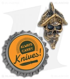 RUS Beads Shop Conquistador Lanyard Bead W/ Removable Helmet - Bronze -Benchmade Store RUS Beads Shop Conquistador Removable Helmet Lanyard Bead Bronze BHQ 78711 jr front bottlecap