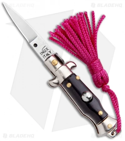 SKM Italian Stiletto Keychain Automatic Knife Black/Pink (1.125" Satin) SKM Italian Stiletto Keychain Automatic Knife Black/Pink (1.125" Satin) -Benchmade Store SKM Italian Stiletto Keychain Auto Black Pink Satin BHQ 102936 jr