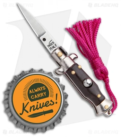 SKM Italian Stiletto Keychain Automatic Knife Brown/Pink (1.125" Satin) SKM Italian Stiletto Keychain Automatic Knife Brown/Pink (1.125" Satin) -Benchmade Store SKM Italian Stiletto Keychain Auto Brown Pink Satin BHQ 102937 jr bottlecap