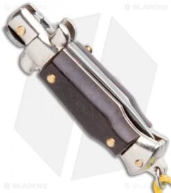 SKM Italian Stiletto Keychain Automatic Knife Brown/Yellow (1.125" Satin) 4 SKM Italian Stiletto Keychain Automatic Knife Brown/Yellow (1.125" Satin) -Benchmade Store SKM Italian Stiletto Keychain Auto Brown Yellow Satin BHQ 102941 jr side