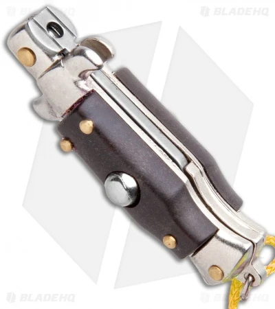 SKM Italian Stiletto Keychain Automatic Knife Brown/Yellow (1.125" Satin) SKM Italian Stiletto Keychain Automatic Knife Brown/Yellow (1.125" Satin) -Benchmade Store SKM Italian Stiletto Keychain Auto Brown Yellow Satin BHQ 102941 jr spine