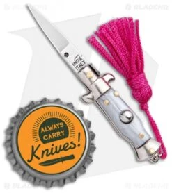 SKM Italian Stiletto Keychain Automatic Knife Silver/Pink (1.125" Satin) 5 SKM Italian Stiletto Keychain Automatic Knife Silver/Pink (1.125" Satin) -Benchmade Store SKM Italian Stiletto Keychain Auto Silver Pink Satin BHQ 102939 jr bottlecap