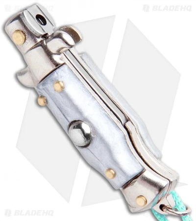 SKM Italian Stiletto Keychain Automatic Knife Silver/Teal (1.125" Satin) SKM Italian Stiletto Keychain Automatic Knife Silver/Teal (1.125" Satin) -Benchmade Store SKM Italian Stiletto Keychain Auto Silver Teal Satin BHQ 102942 jr spine