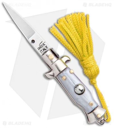 SKM Italian Stiletto Keychain Automatic Knife Silver/Yellow (1.125" Satin) SKM Italian Stiletto Keychain Automatic Knife Silver/Yellow (1.125" Satin) -Benchmade Store SKM Italian Stiletto Keychain Auto Silver Yellow Satin BHQ 102940 jr