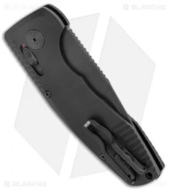 SOG Knives SOG-TAC AU Compact Tanto Automatic Knife Aluminum (2.9" Black Serr) -Benchmade Store SOG Knives SOG TAC AU Compact Auto Tanto Black Black Serr BHQ 119255 jr side