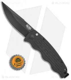 SOG Tac Ops Automatic Knife Black Canvas Micarta (3.5" S35VN Black) -Benchmade Store SOG Tac Ops Auto Black Canvas Micarta Black TO1011 BX BHQ 52251 jr bottlecap