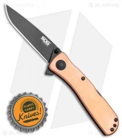 SOG Twitch II Spring Assisted Knife Copper (2.68" Black) TWI302-PB -Benchmade Store SOG Twitch II Spring Assisted Knife Copper 2.68 Black TWI302 PB BHQ 116325 LS Bottlecap