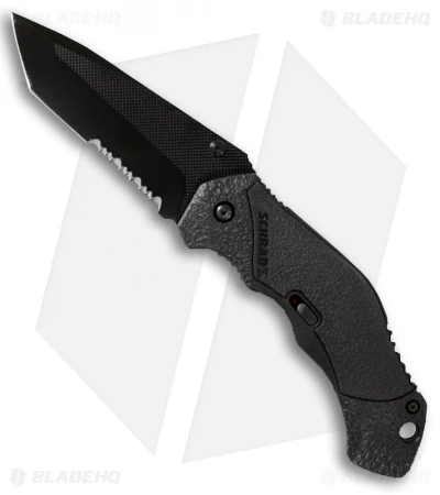 Schrade SCHA4BTS Tanto Spring Assisted Knife (3.375" Black Serr) Schrade SCHA4BTS Tanto Spring Assisted Knife (3.375" Black Serr) -Benchmade Store Schrade SCHA4BTS Tanto SA Black Serr BHQ 21922 jr 2