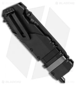 Schrade Rescue Tool SCHA911B Spring Assisted Knife (3.75" Black Serr) -Benchmade Store SchradeRescue Tool Black Serr SCHA911B BHQ 21932 jr side open