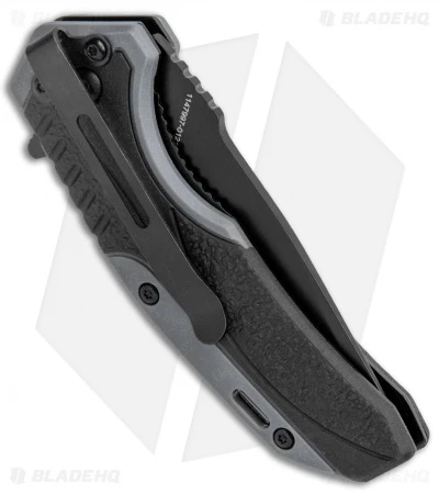 Smith & Wesson M&P Shield Spring Assisted Knife Gray (2.8" Blade) Smith & Wesson M&P Shield Spring Assisted Knife Gray (2.8" Blade) -Benchmade Store Smith and Wesson MP Shield SA Rubberized Black Gray Black BHQ 125124 jr side
