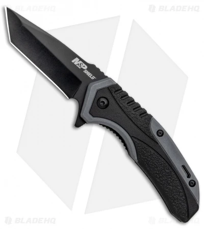 Smith & Wesson M&P Shield Spring Assisted Knife Gray (2.8" Blade) Smith & Wesson M&P Shield Spring Assisted Knife Gray (2.8" Blade) -Benchmade Store Smith and Wesson MP Shield SA Rubberized Black Gray Black BHQ 125124 jr