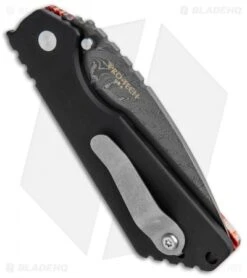 Strider + Pro-Tech SnG Automatic Knife Red Grain Micarta (3.5" Damascus) 4 Strider + Pro-Tech SnG Automatic Knife Red Grain Micarta (3.5" Damascus) -Benchmade Store Strider Protech SnG Auto Red Grain Micarta Damascus BHQ 104757 jr side
