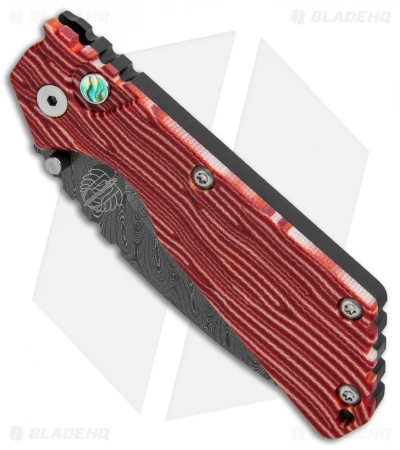 Strider + Pro-Tech SnG Automatic Knife Red Grain Micarta (3.5" Damascus) Strider + Pro-Tech SnG Automatic Knife Red Grain Micarta (3.5" Damascus) -Benchmade Store Strider Protech SnG Auto Red Grain Micarta Damascus BHQ 104757 jr spine