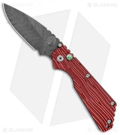 Strider + Pro-Tech SnG Automatic Knife Red Grain Micarta (3.5" Damascus) Strider + Pro-Tech SnG Automatic Knife Red Grain Micarta (3.5" Damascus) -Benchmade Store Strider Protech SnG Auto Red Grain Micarta Damascus BHQ 104757 jr