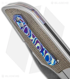 Wehr Knives Timascus Clip + Backspacer For Production Lukas-P Knife -Benchmade Store Wehr Knives Timascus Clip Backspacer Set BHQ 123898 jr green micarta